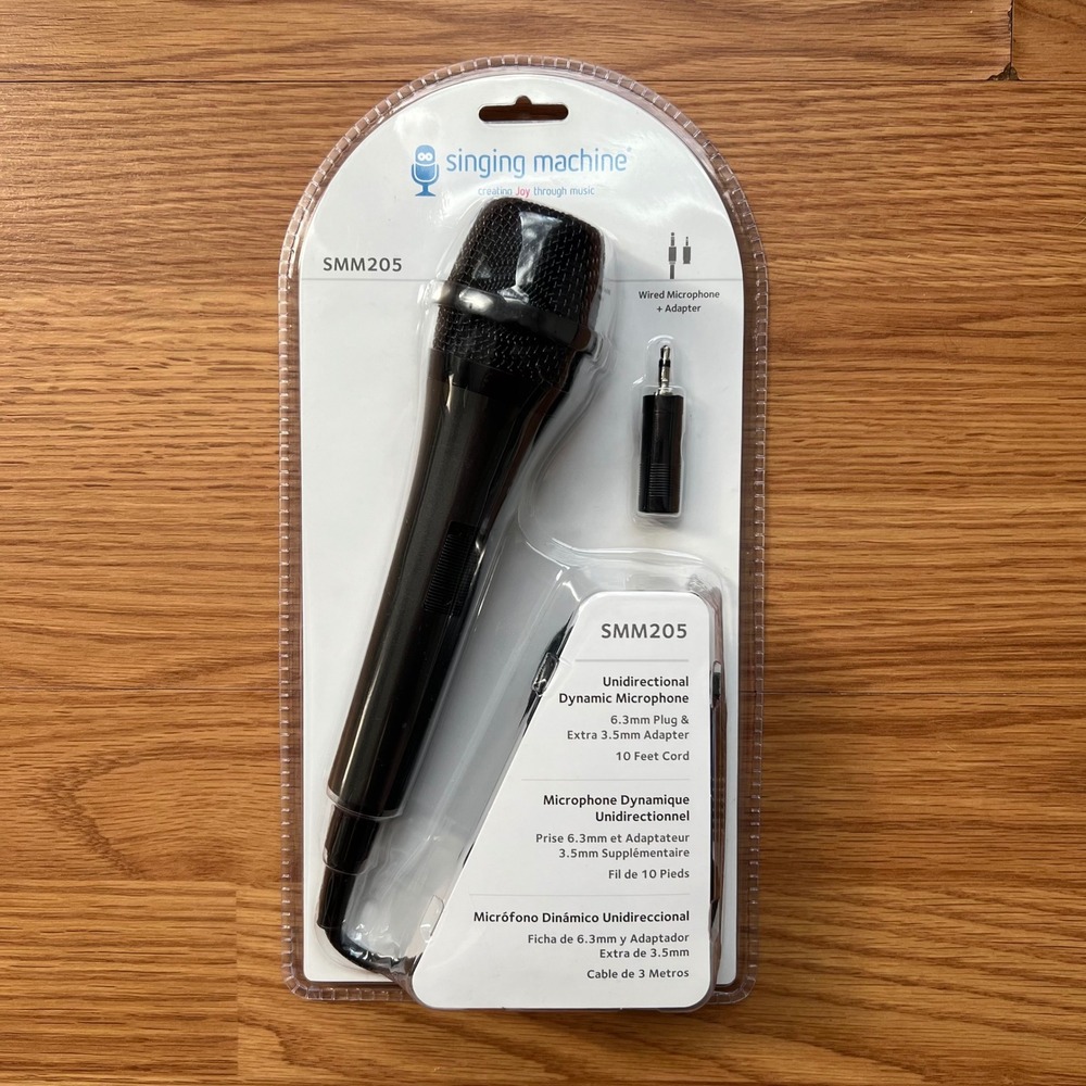 Singing Machine SMM205 Unidirectional Dynamic Wired Karaoke Microphone Black